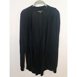 Philomena Petti black open front cardigan sz Large 100% Rayon Lightweight